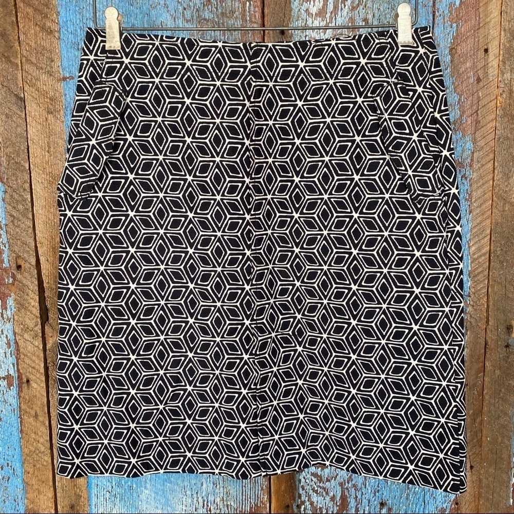 Talbots Dark Navy & White Print Mini Skirt